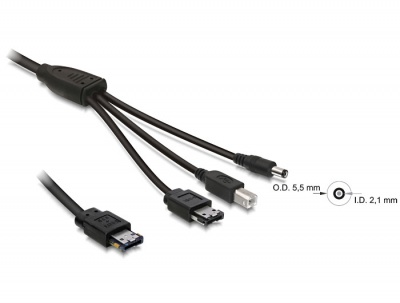 Imagine Cablu eSATApd 12V la eSATA/USB B/DC 1m, Delock 82466