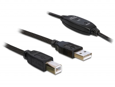 Imagine Cablu activ USB 2.0 A - B (T-T) 10M, Delock 82735
