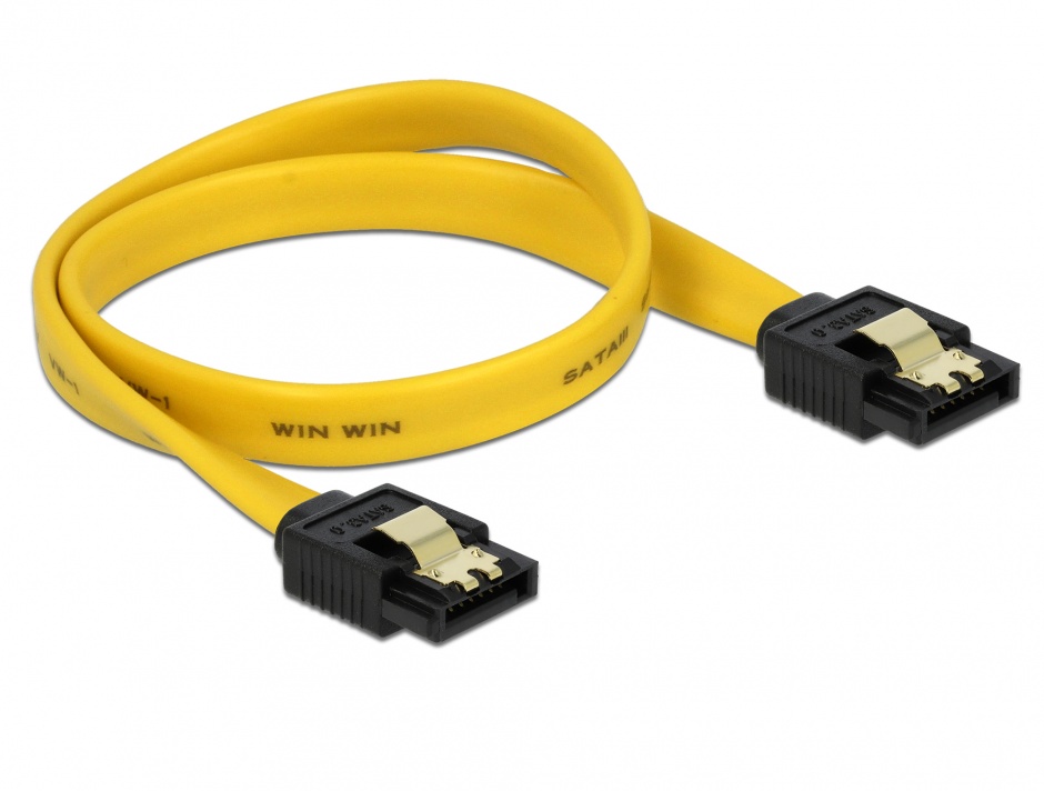 Imagine Cablu SATA III 6 Gb/s drept cu fixare 30cm, Delock 82805 