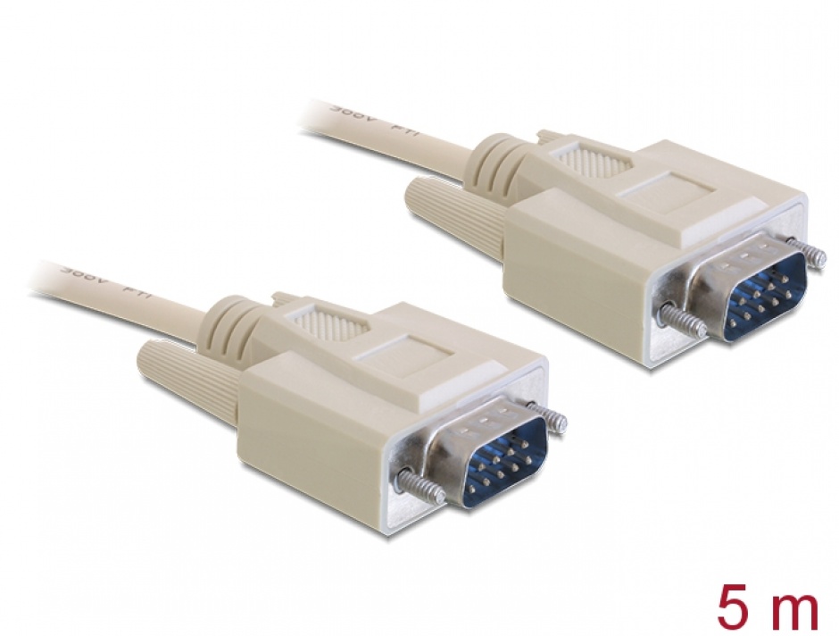 Imagine Cablu serial RS-232 DB9 T-T 5m, Delock 82982