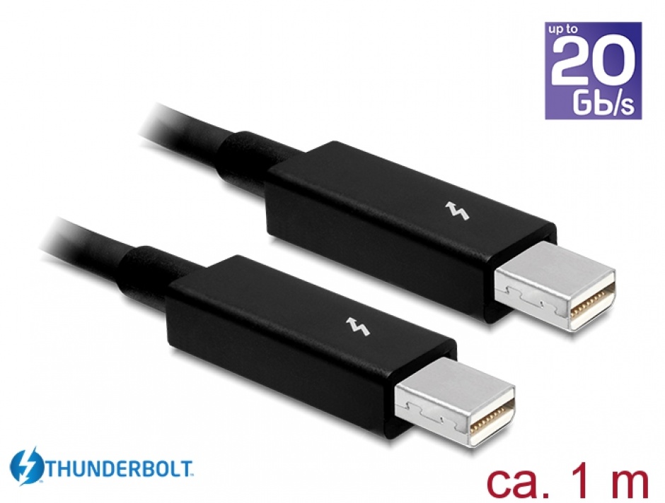 Imagine Cablu Thunderbolt 2 T-T 1m Negru, Delock 83149