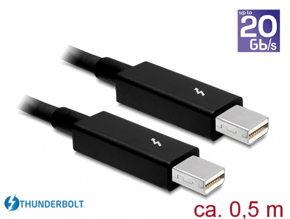 Imagine Cablu Thunderbolt 2 T-T 0.5m Negru, Delock 83154