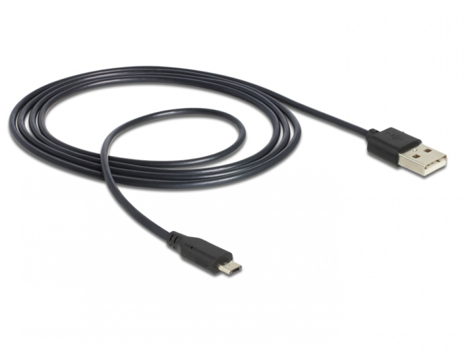 Imagine Cablu USB la micro USB-B 1.5m cu LED, Delock 83272