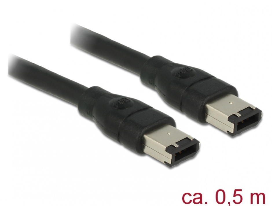 Imagine Cablu firewire 6 pini la 6 pini 0.5m, Delock 83273