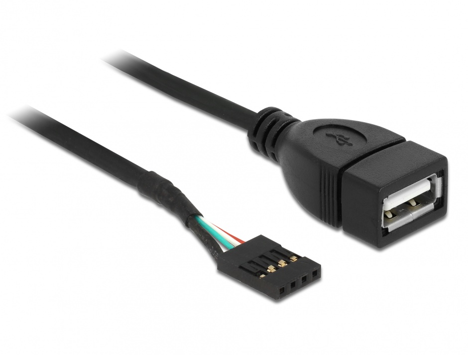 Imagine Cablu USB Pin header la USB 2.0-A mama 0.2m, Delock 83291