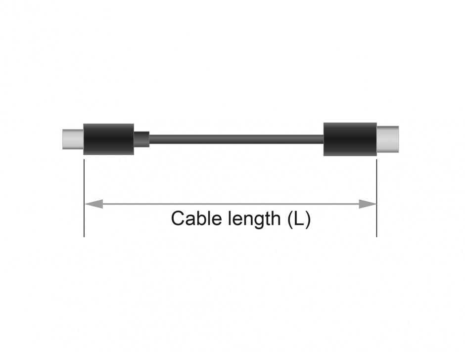 Imagine Cablu USB 2.0 tip C T-T Negru 2m 3A, Delock 83332