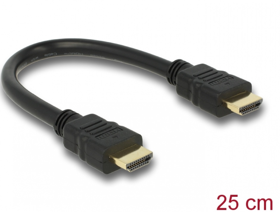 Imagine Cablu HDMI 4K cu Ethernet v1.4 T-T 25cm, Delock 83352