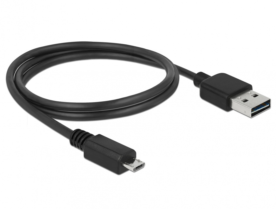 Imagine Cablu EASY-USB 2.0-A la micro USB 2.0-B T-T 1 m, Delock 83366