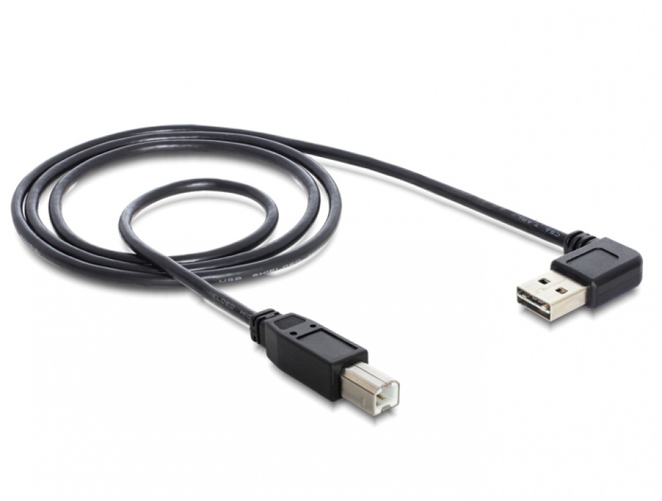 Imagine Cablu EASY-USB 2.0 tip A la USB 2.0 tip B T-T, unghi, 1m, Delock 83374