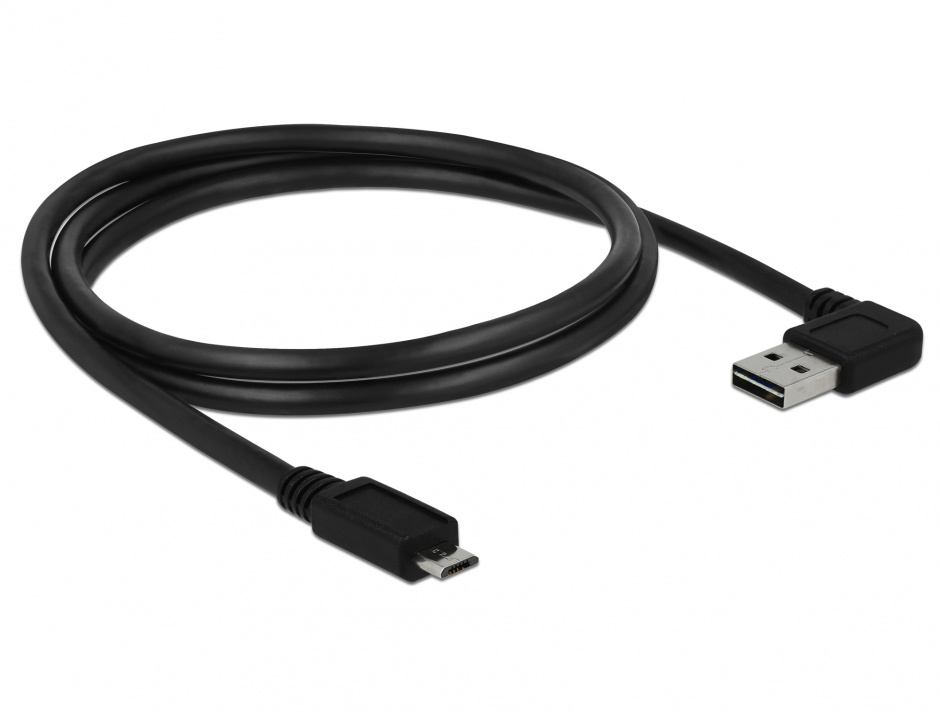 Imagine Cablu EASY-USB 2.0-A la micro-B T-T unghi 1m, Delock 83382