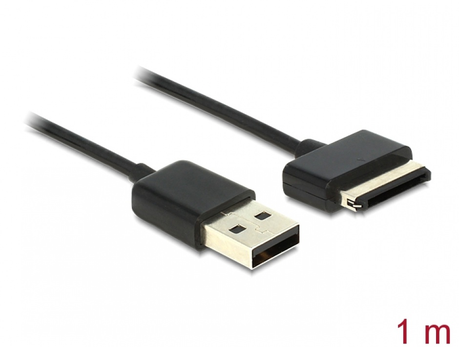 Imagine Cablu USB 2.0 date si alimentare tableta ASUS Eee Pad Negru 1m, Delock 83451