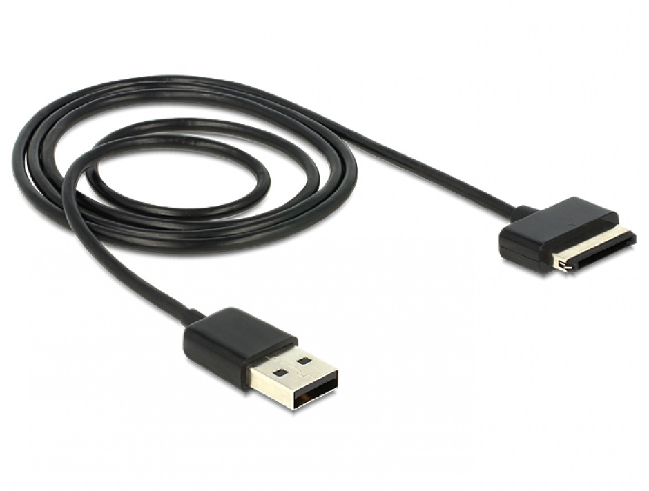 Imagine Cablu USB 2.0 date si alimentare tableta ASUS Eee Pad Negru 1m, Delock 83451