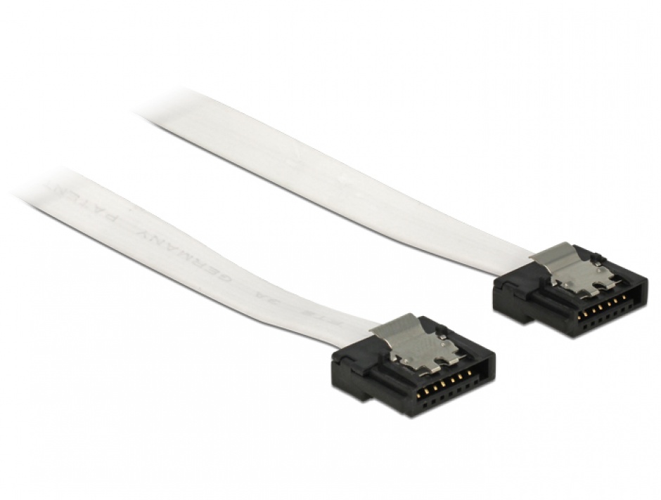 Imagine Cablu SATA III FLEXI 6 Gb/s 70 cm white metal, Delock 83505