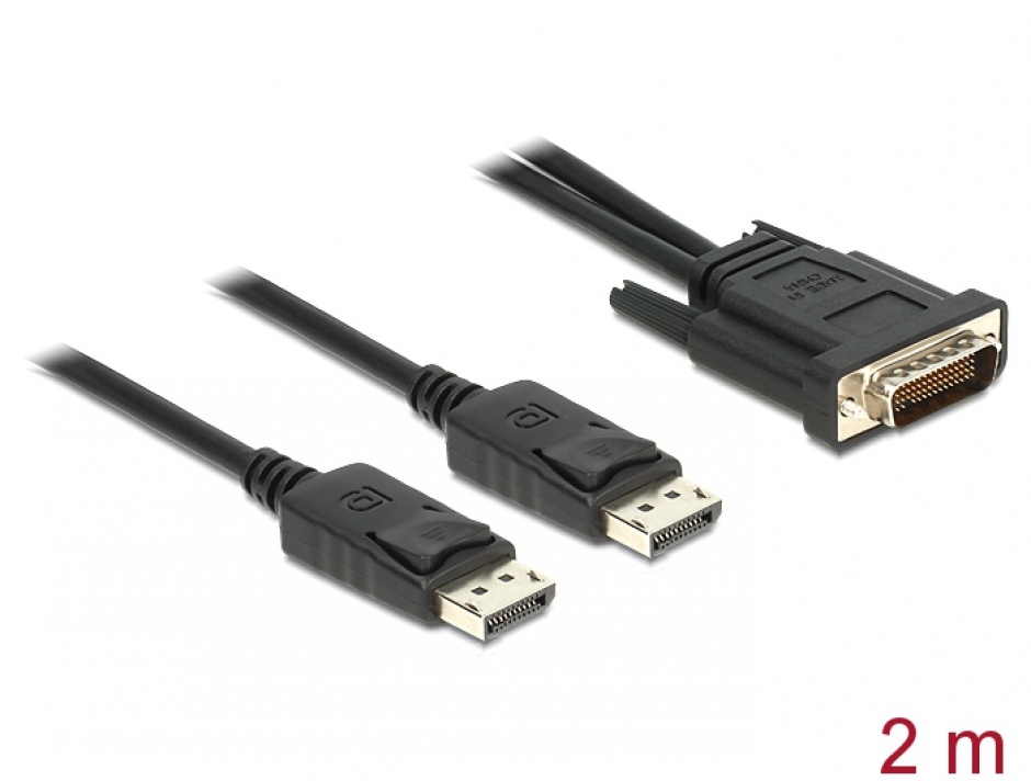Imagine Cablu DMS-59 T la 2 x DisplayPort T 2m, Delock 83507