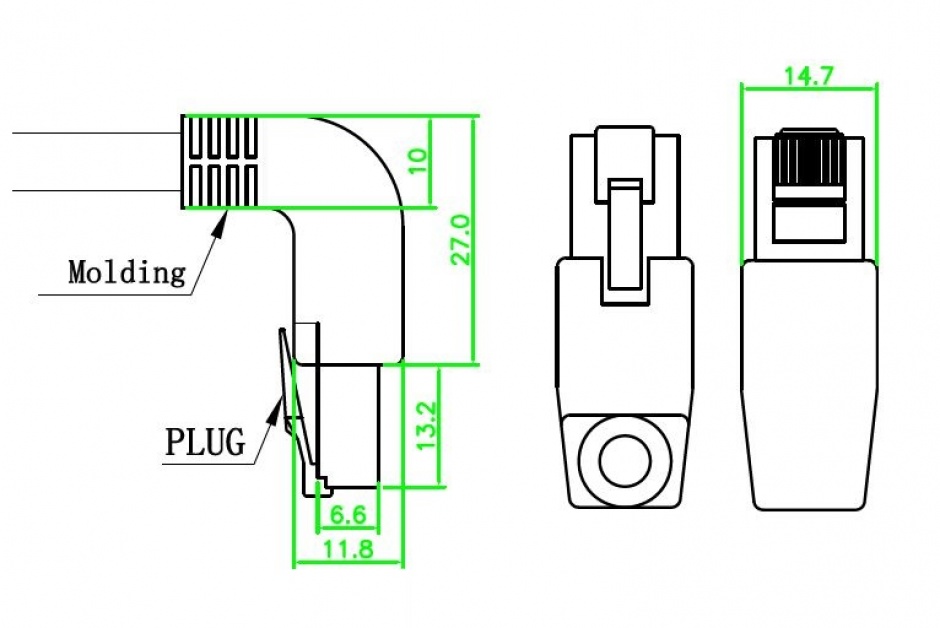 Imagine Cablu retea Cat.6 SSTP unghi 0.5m, Delock 83520