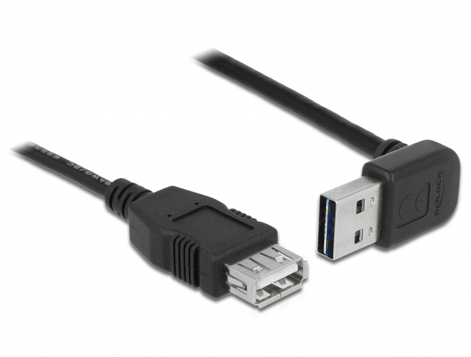 Imagine Cablu prelungitor EASY-USB 2.0 T-M unghi sus/jos 2m, Delock 83548
