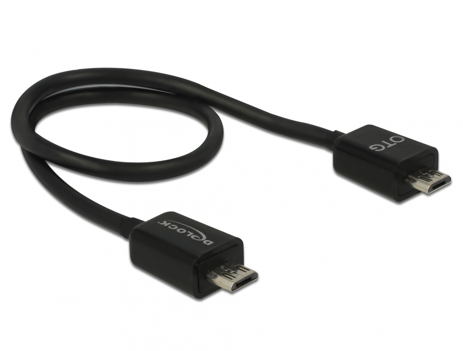 Imagine Cablu micro USB-B 2.0 Power Sharing la micro USB 30cm OTG, Delock 83570
