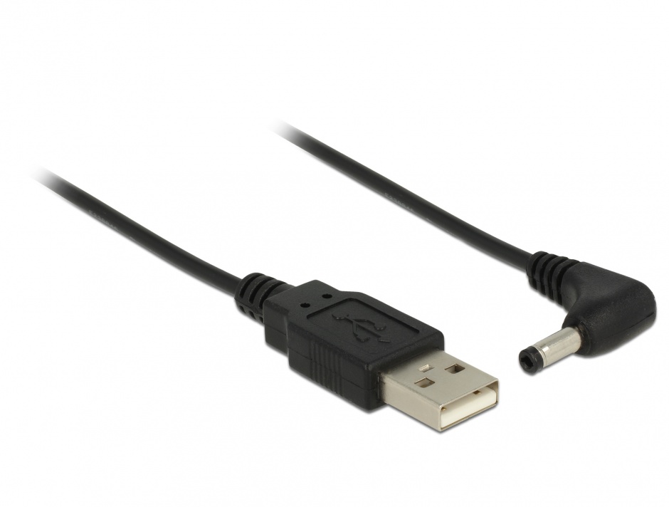 Imagine Cablu de alimentare USB la DC 4.0 x 1.7 mm 90 grade 1.5m, Delock 83574