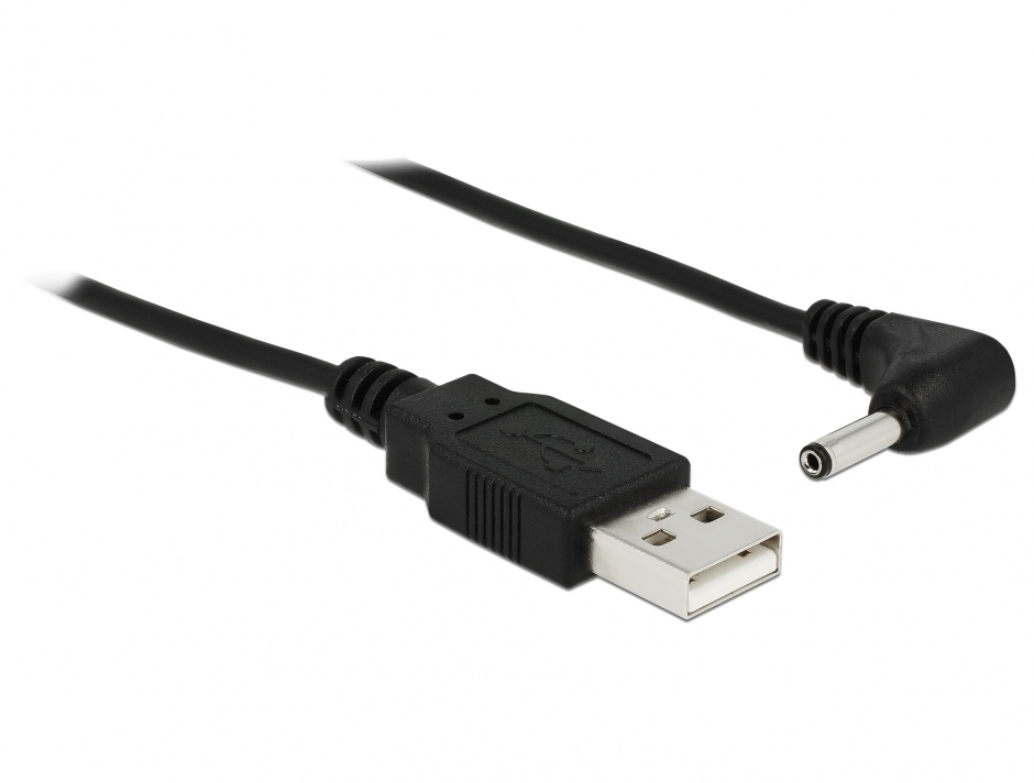 Imagine Cablu alimentare USB la DC 3.5 x 1.35 mm 90 grade 1.5m, Delock 83577