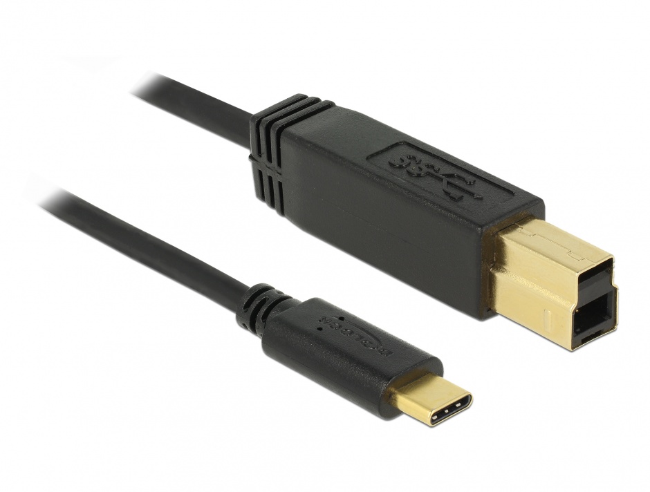 Imagine Cablu USB 3.1 Gen 2 (10 Gbps) tip C la tip B T-T 0.5m, Delock 83674