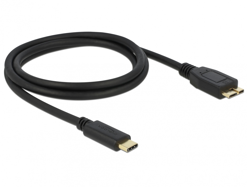 Imagine Cablu SuperSpeed USB 3.1 tip C (host) la micro USB-B (device) T-T 1m, Delock 83677