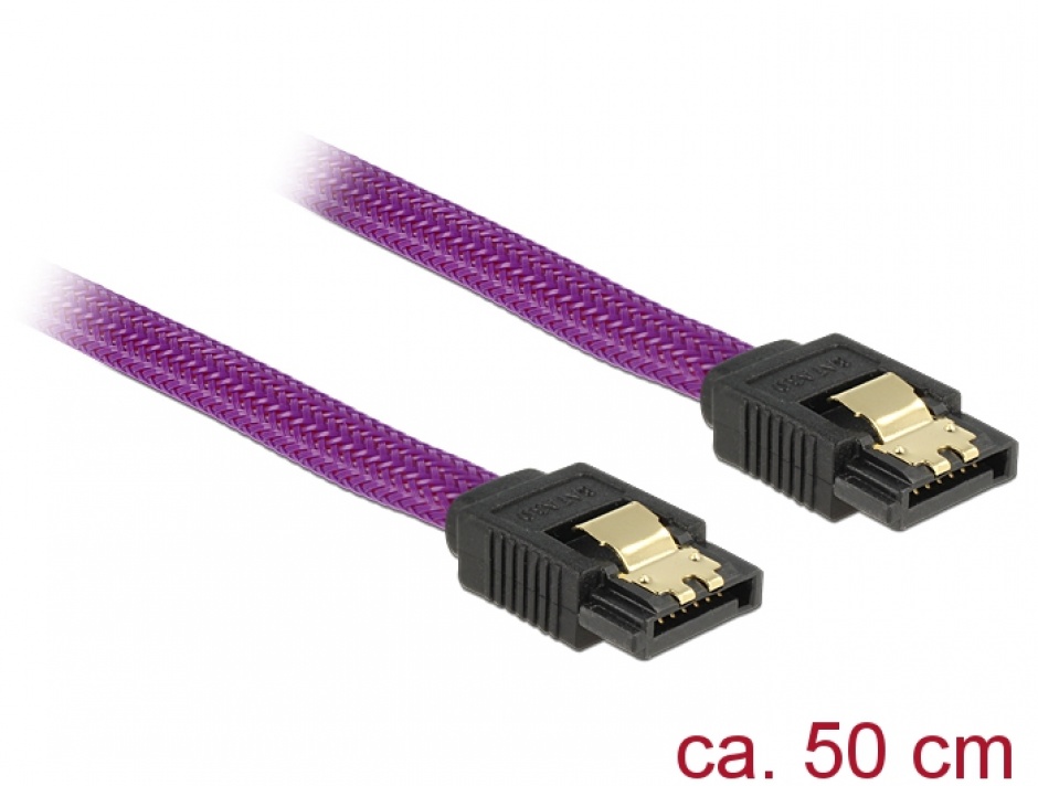 Imagine Cablu SATA III 6 Gb/s 50cm drept Premium, Delock 83691