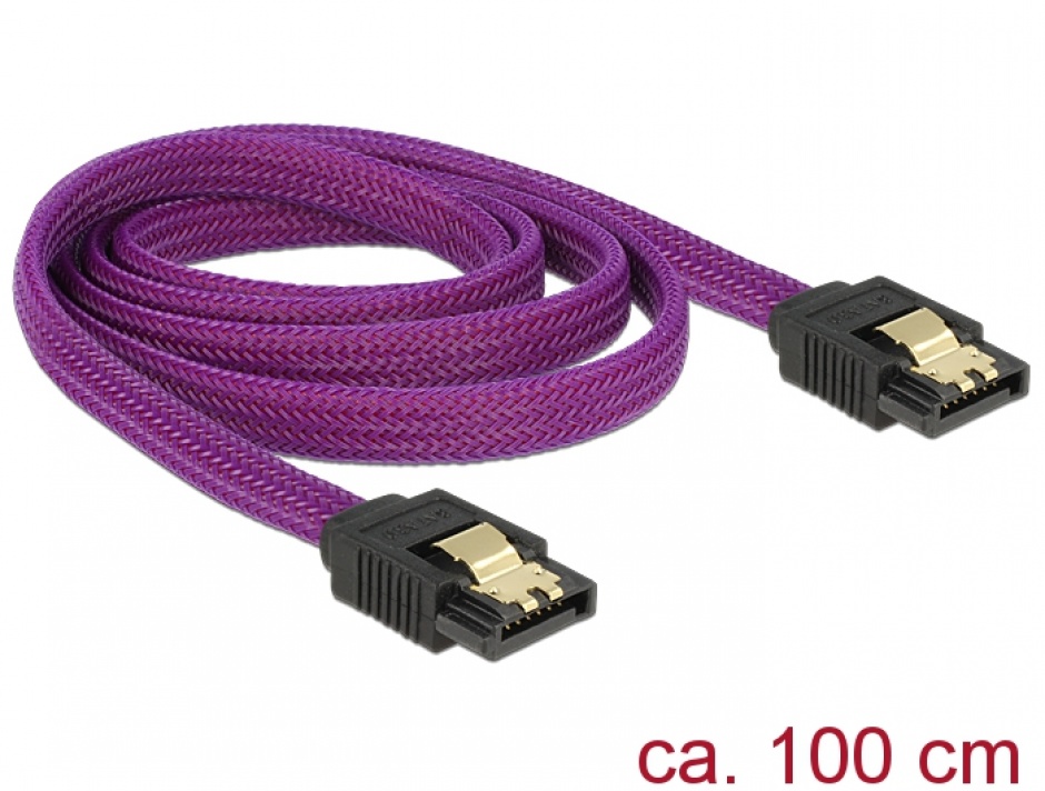 Imagine Cablu SATA III 6 Gb/s 100cm drept Premium, Delock 83692 
