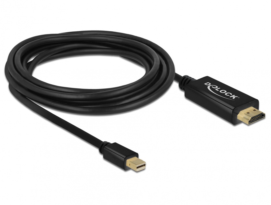 Imagine Cablu mini Displayport la HDMI Full HD T-T 3m Negru, Delock 83700