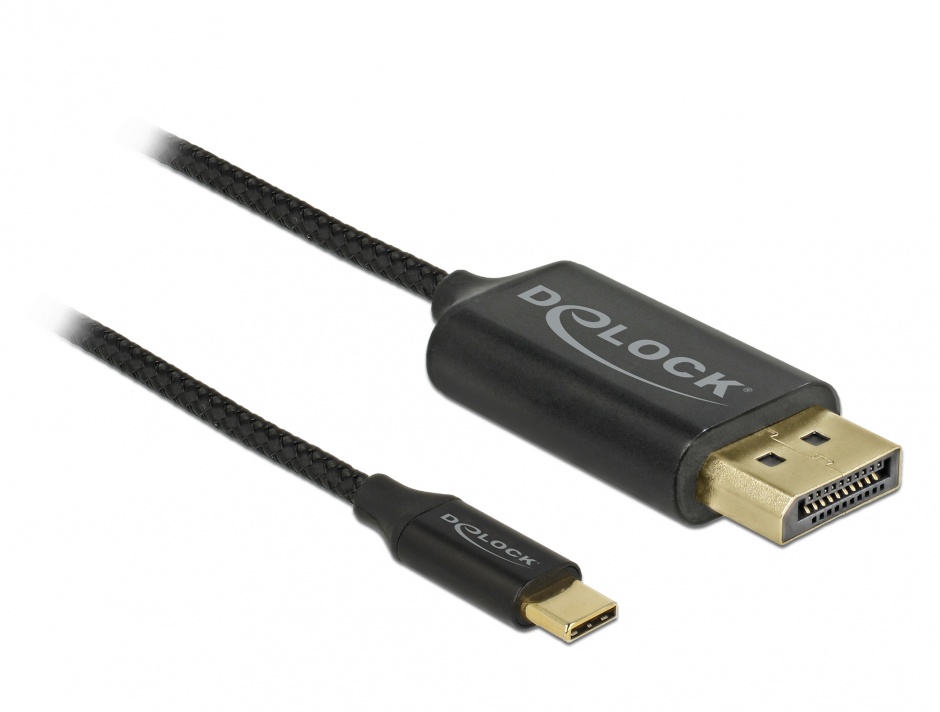 Imagine Cablu USB-C la DisplayPort (DP Alt Mode) 4K 60Hz T-T 2m coaxial, Delock 83710