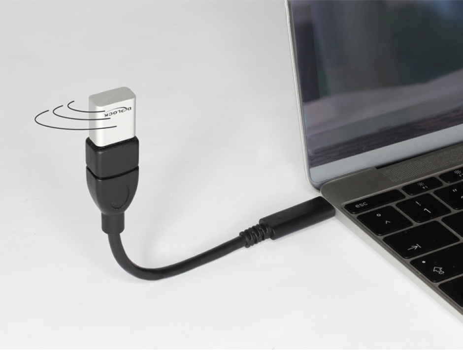 Imagine Cablu USB tip C 2.0 la USB-A T-M ShapeCable OTG 0.15m, Delock 83932