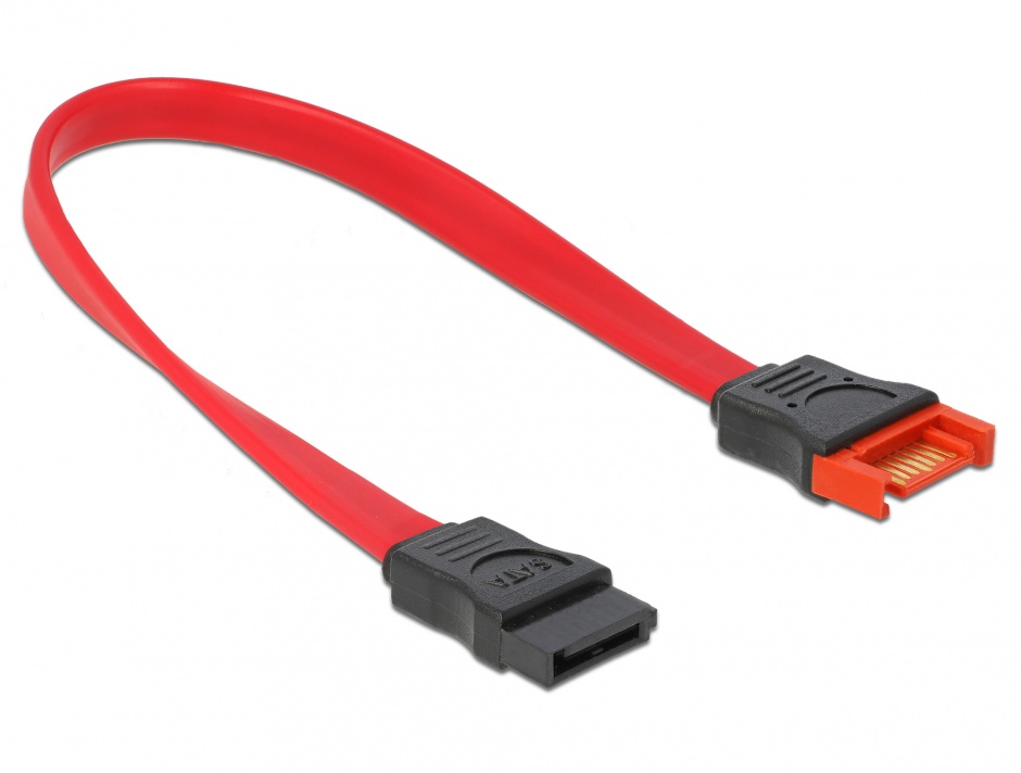Imagine Cablu prelungitor SATA III 6 Gb/s date 20cm rosu, Delock 83952