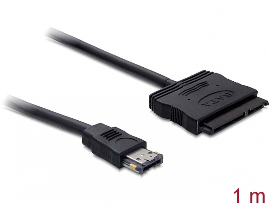 Imagine Cablu eSATAp 12V la SATA 22 pini HDD 2.5/3.5" 1m, Delock 84403