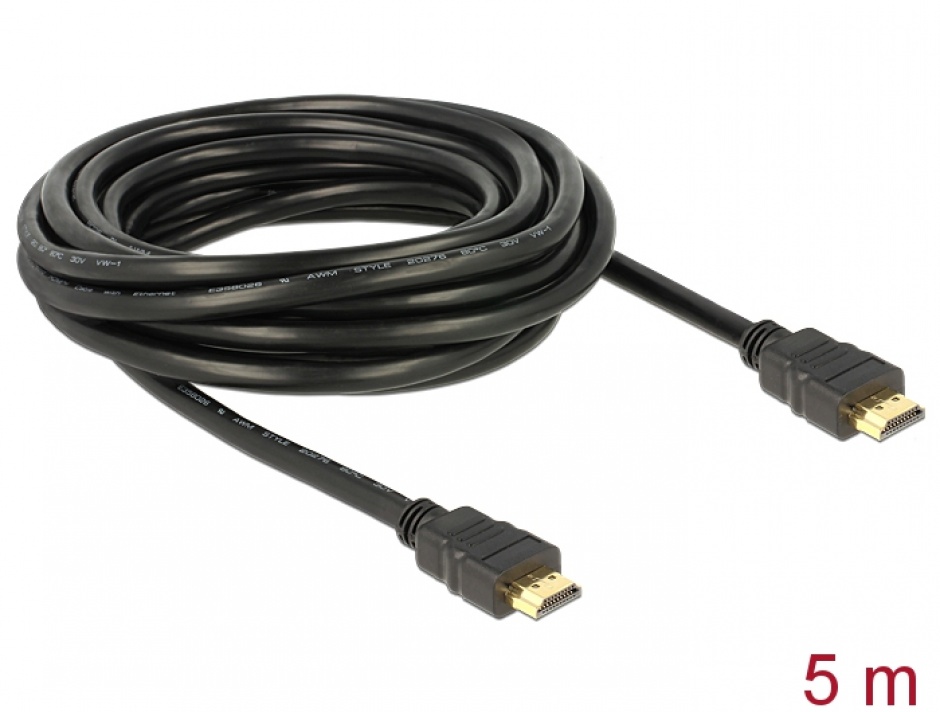Imagine Cablu HDMI High Speed cu Ethernet 4K v1.4 5m, Delock 84409