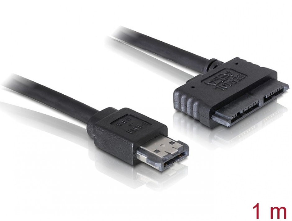 Imagine Cablu eSATAp 5V la micro SATA 16 pini 1m, Delock 84416
