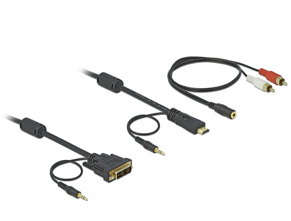 Imagine Cablu HDMI la DVI-D SIngle Link 18+1pini, audio 5m, Delock 84457
