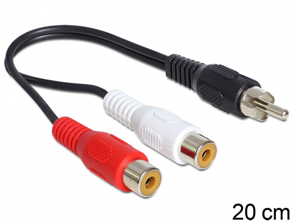 Imagine Cablu 2 x RCA la RCA M-T 0.2m, Delock 84493