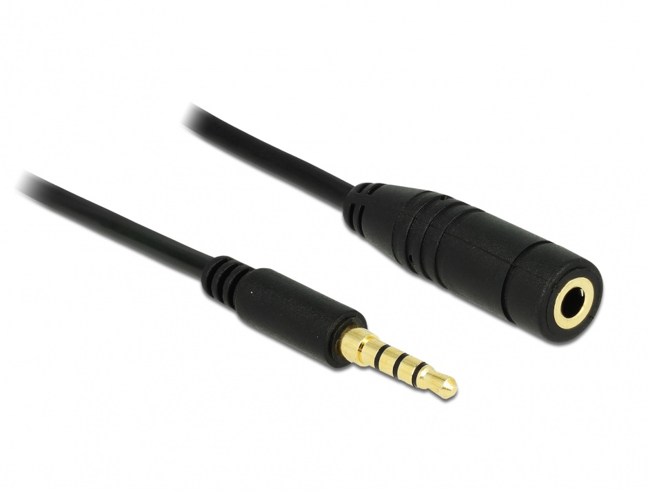 Imagine Cablu prelungitor audio jack 3.5mm 4 pini T-M 1m, Delock 84666