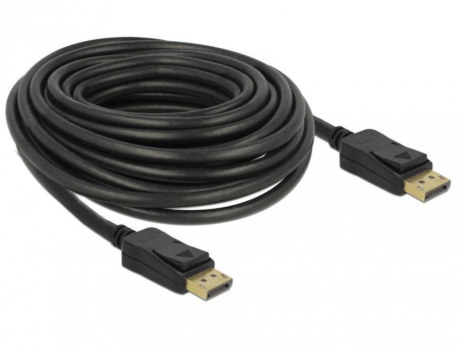 Imagine Cablu Displayport 1.2 T-T 4K 60 Hz 10m Negru, Delock 84862