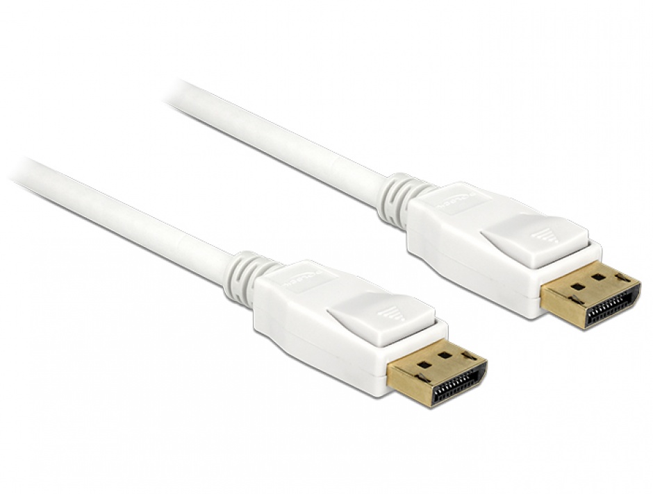 Imagine Cablu Displayport 1.2 Alb 1m 4K T-T, Delock 84876