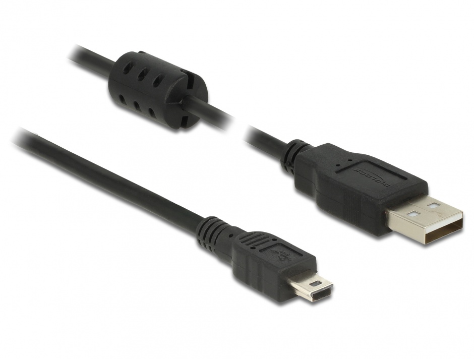 Imagine Cablu USB la mini USB-B 0.5m negru, Delock 84911