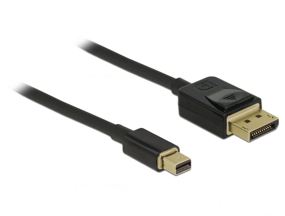 Imagine Cablu Mini DisplayPort la DisplayPort 8K 60Hz (certificat DP 8K) T-T 1m Negru, Delock 84927