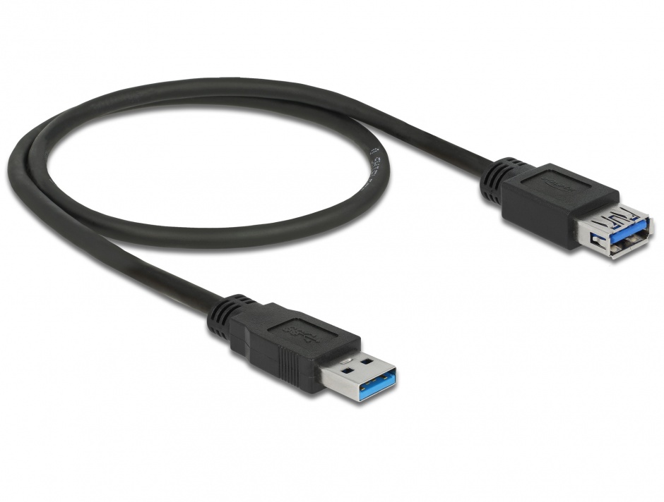 Imagine Cablu prelungitor USB 3.0 T-M 0.5m negru, Delock 85053