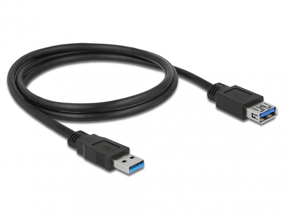 Imagine Cablu prelungitor USB 3.0 T-M 1m negru, Delock 85054 