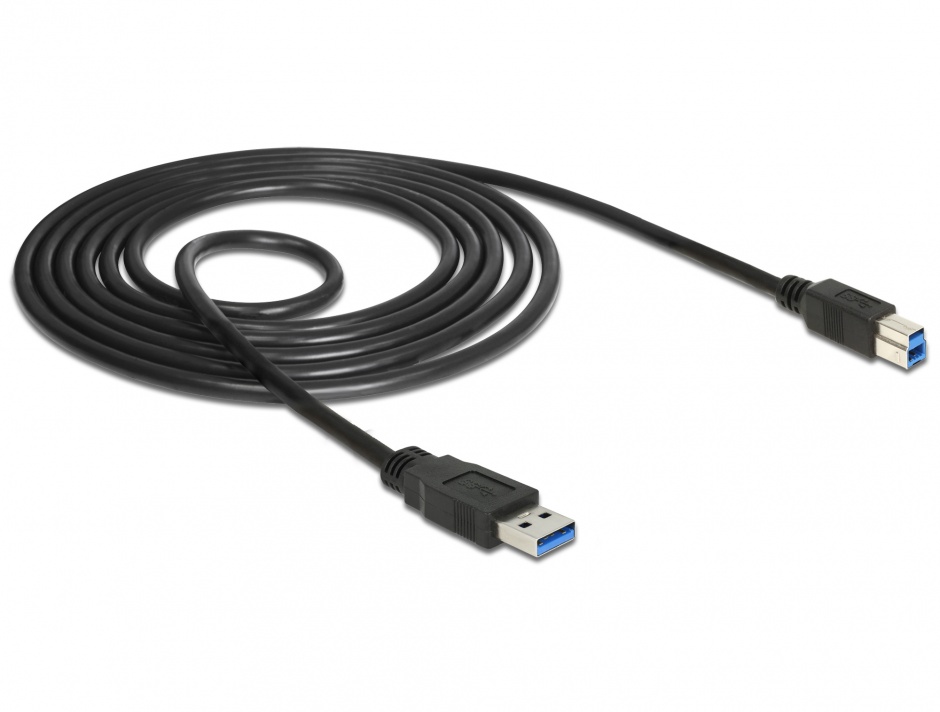 Imagine Cablu USB 3.0 A-B 1.5m Negru, Delock 85067