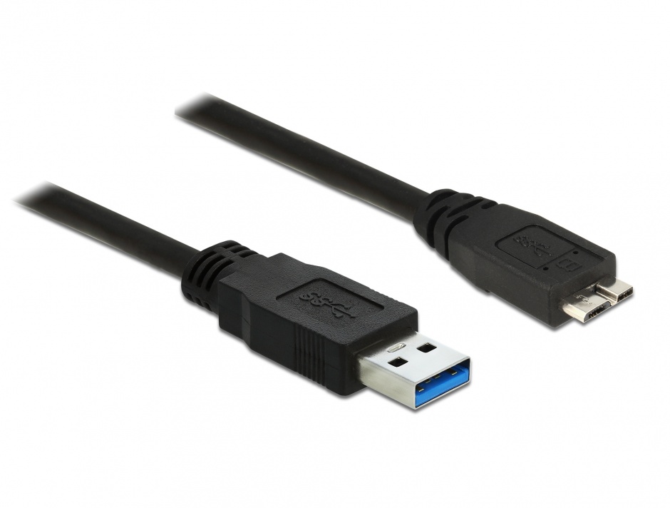 Imagine Cablu USB 3.0 la micro USB-B 1m Negru, Delock 85072