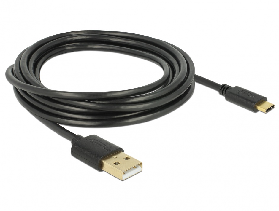 Imagine Cablu USB tip C (device) la USB 2.0-A (host) 3m, Delock 85209