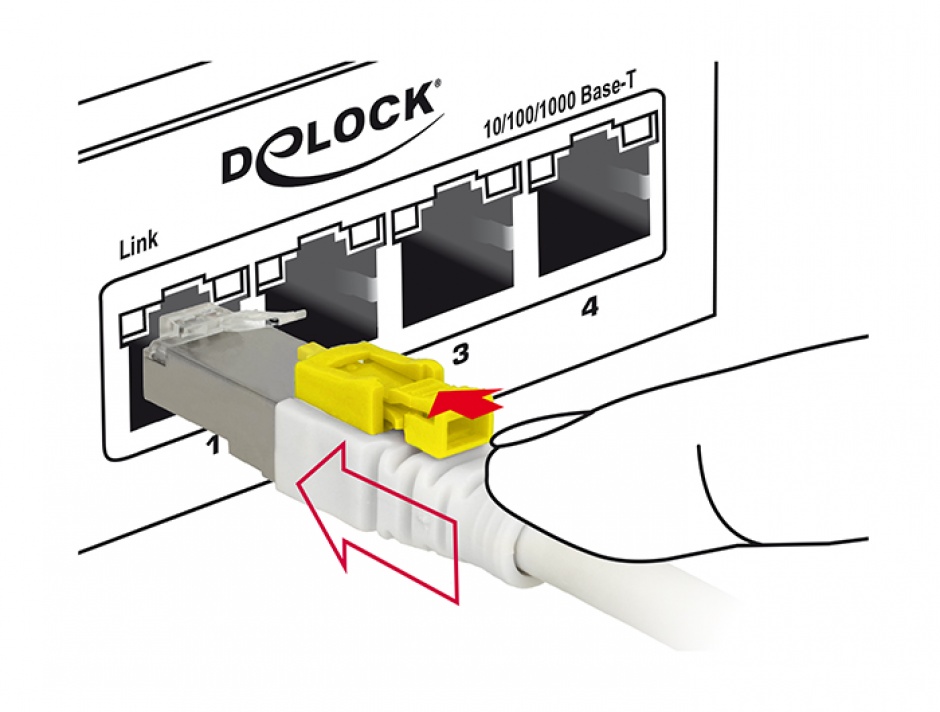 Imagine Cablu de retea RJ45 cat 6A cu sistem de blocare 0.5m, Delock 85330