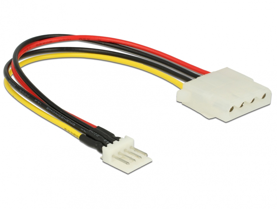 Imagine Cablu de alimentare Floppy 4 pini la Molex T-M 15cm, Delock 85456