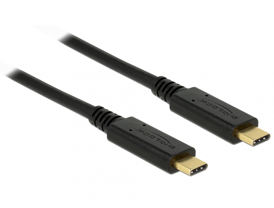 Imagine Cablu USB 3.1 Gen2 Tip C la tip C T-T 0.5m 5A E-Marker, Delock 85529