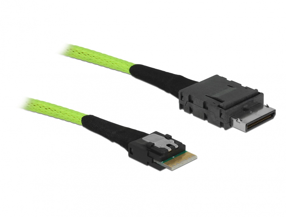 Imagine Cablu OCuLink PCIe SFF-8611 la Slim SAS SFF-8654 1m, Delock 85755